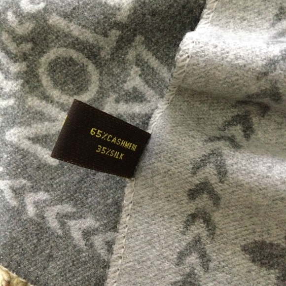 LV Neck Scarf Gray Cashmere Shawl Cashmere - Picture 7 of 7